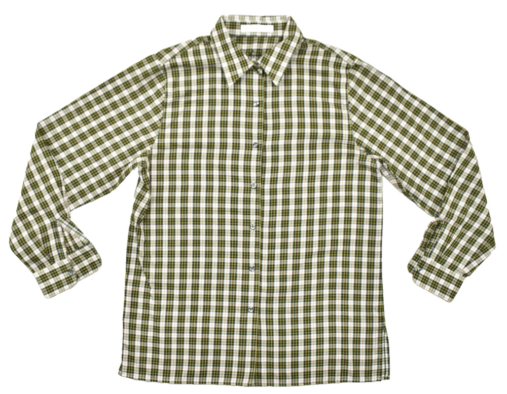 Giorgio Women Size 8 Wrinkle Free Plaid Button Down Shirt Long Sleeve Cotton